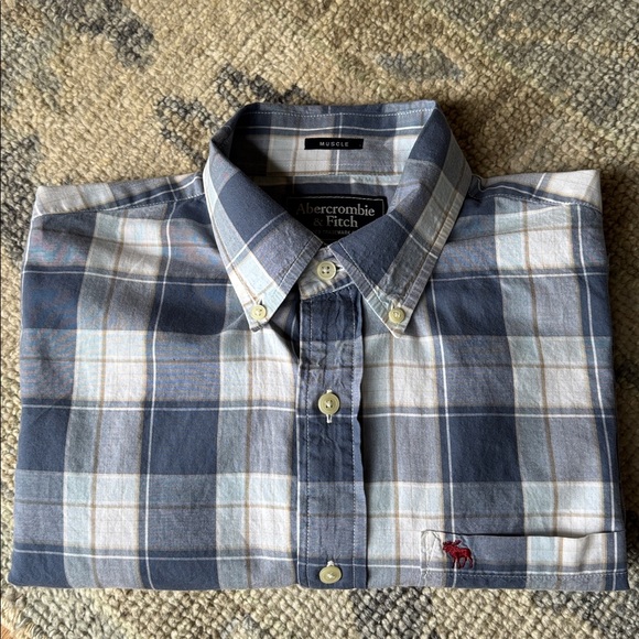 Abercrombie & Fitch Men’s Long Sleeve 100% Cotton Button Down Shirt - Picture 6 of 6